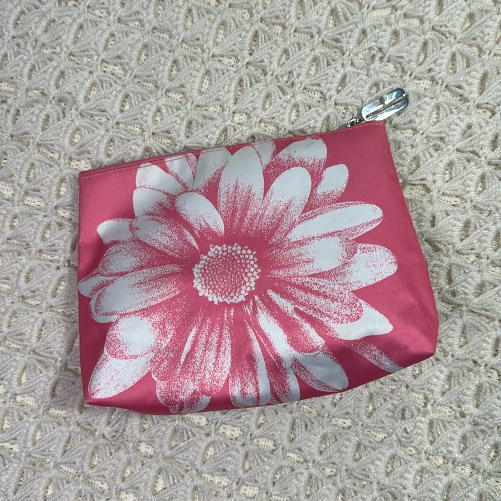 Clinique Pink Floral Makeup Bag